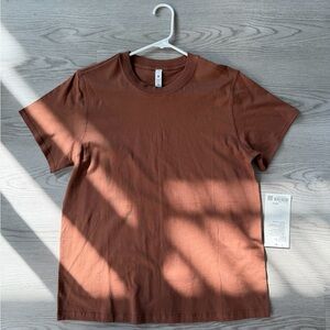 NWT Lululemon All Yours Cotton T-shirt - Size 4 - Roasted Brown